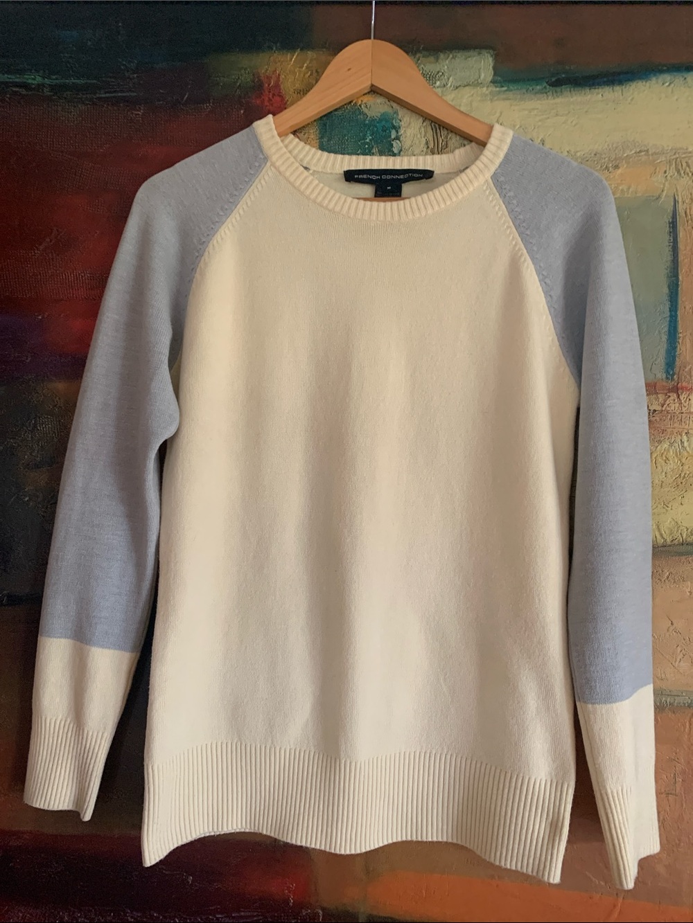 French Connection Colorblock Crewneck Sweater EUC - M